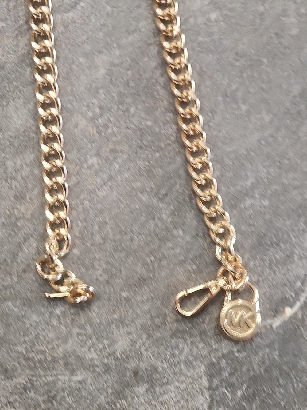 Michael Kors Gold-Tone Chain Belt with MK Charm